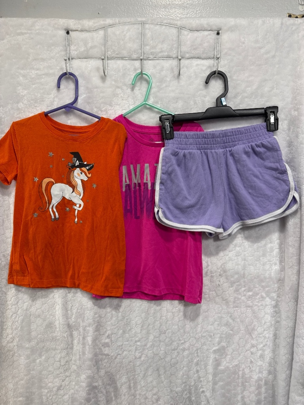 Girls clothes lot bundle short sleeve tees & Short size 7-8 Halloween casual